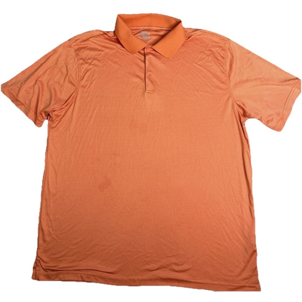 Slazenger Men's Golf Orange white Stripe Polo 2X-Large Short Sleeve(359)